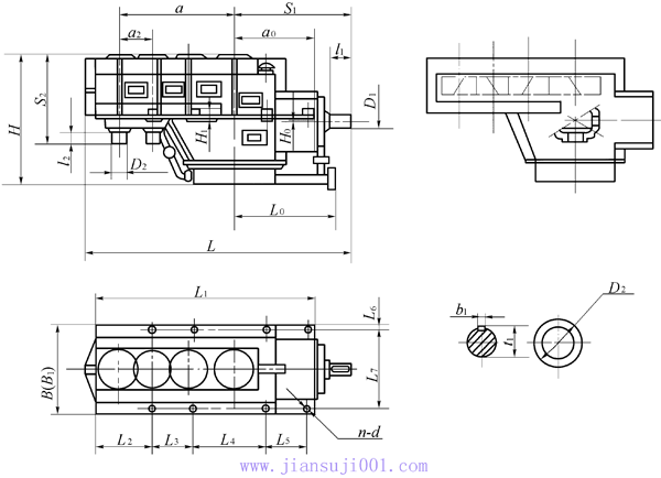棒材轧机SMG型联合齿轮箱外形图