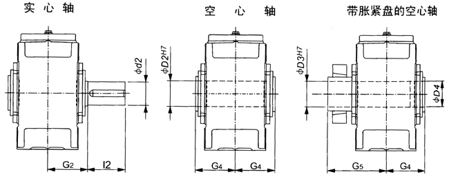 輸出軸尺寸圖表