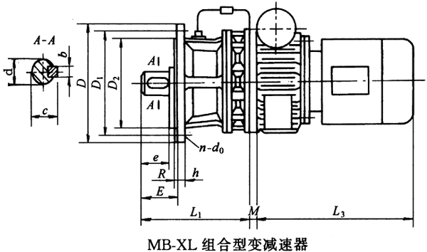 MB-XL型变减速器主要尺寸