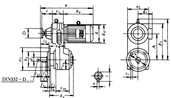 VARIBLOC®VZ型法兰安装变速器外形尺寸