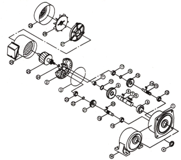ZG系列全封闭齿轮减速机产品结构