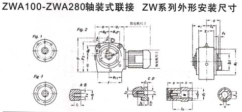 ZWA100-ZWA280轴装式联接ZW系列外形安装尺寸