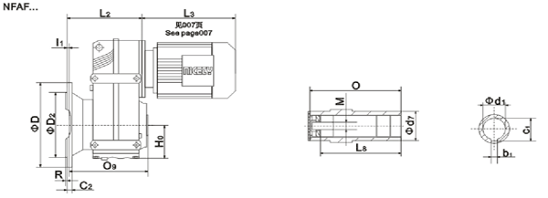 NFAF37……系列平行轴斜齿轮减速机安装尺寸