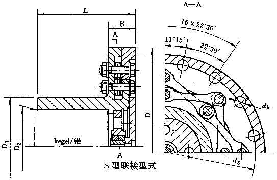 S型联接主要尺寸