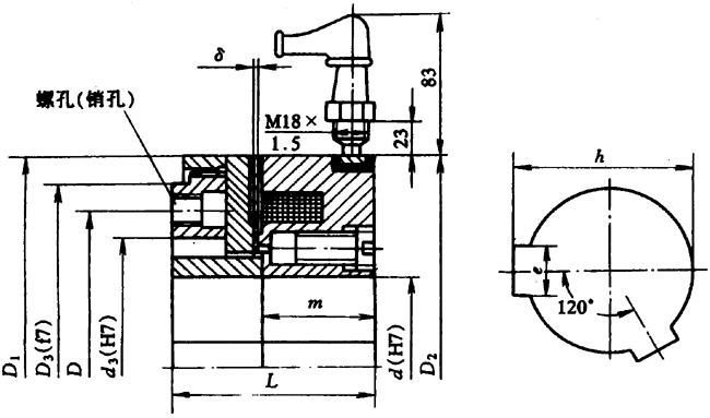 EZE系列牙嵌式电磁离合器主要尺寸及特性参数（JB/ZQ 4385-86）