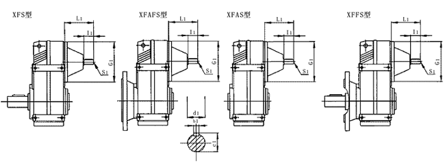 XF.S37……系列平行軸斜齒輪減速機安裝尺寸