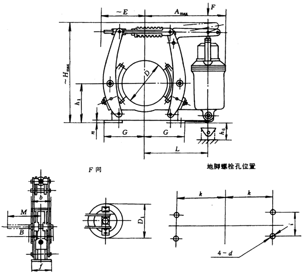 YWZ3液压推杆制动器技术性能(GB 6333-86)