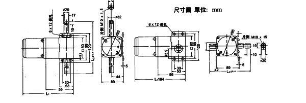 直线式齿轮减速器(6W-120W)