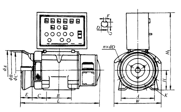 SB-CT、SB-CW系列一体式小成套同步发电机（24～250kW）