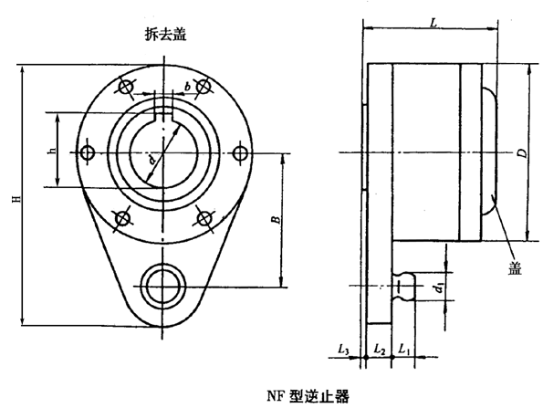 NF型逆止器基本参数及主要尺寸