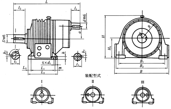 NAZD型行星齿轮减速机外形及安装尺寸